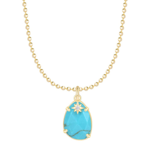 Stella Turquoise Pendant Necklace with Star Charm by Kamaria Jewelry