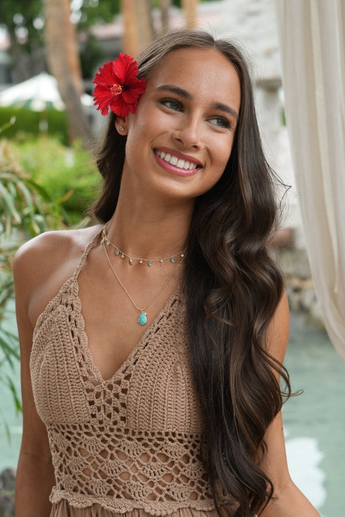 Stella Turquoise Pendant Necklace with Star Charm by Kamaria Jewelry