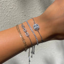 Steph Silver Diamond Chain Slider Bracelet