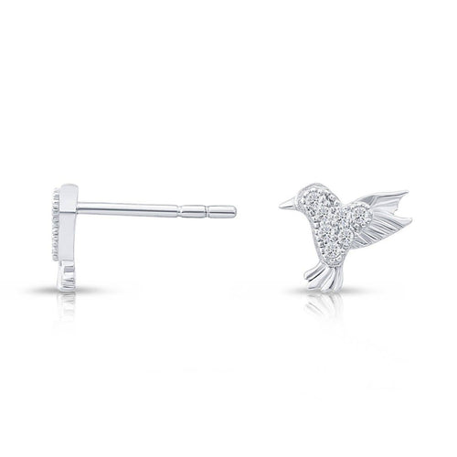 Sterling Silver & Cubic Zirconia Bird Stud Earring by NY Gold & Silver Trading Inc.