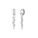 Sterling Silver Double Chain Dangle Drop Huggie Earrings by Emily Volaski