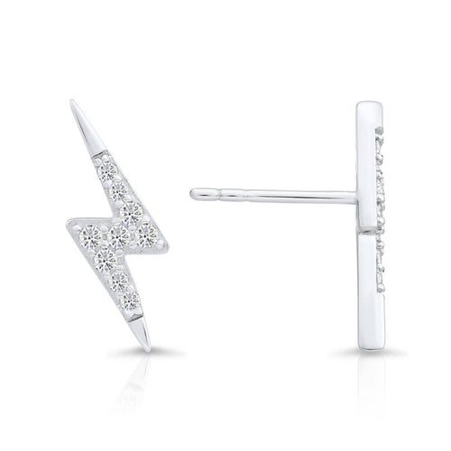 Sterling Silver Lighting Bult Stud Earring
