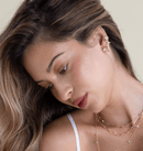 Sterling Silver Radiance Curve CZ Stud Earrings by Emily Volaski