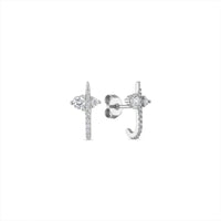 Sterling Silver Radiance Curve CZ Stud Earrings