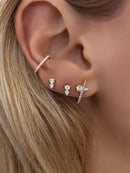 Sterling Silver Radiance Curve CZ Stud Earrings by Emily Volaski