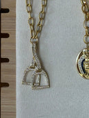 Stirrup Necklace: Gold