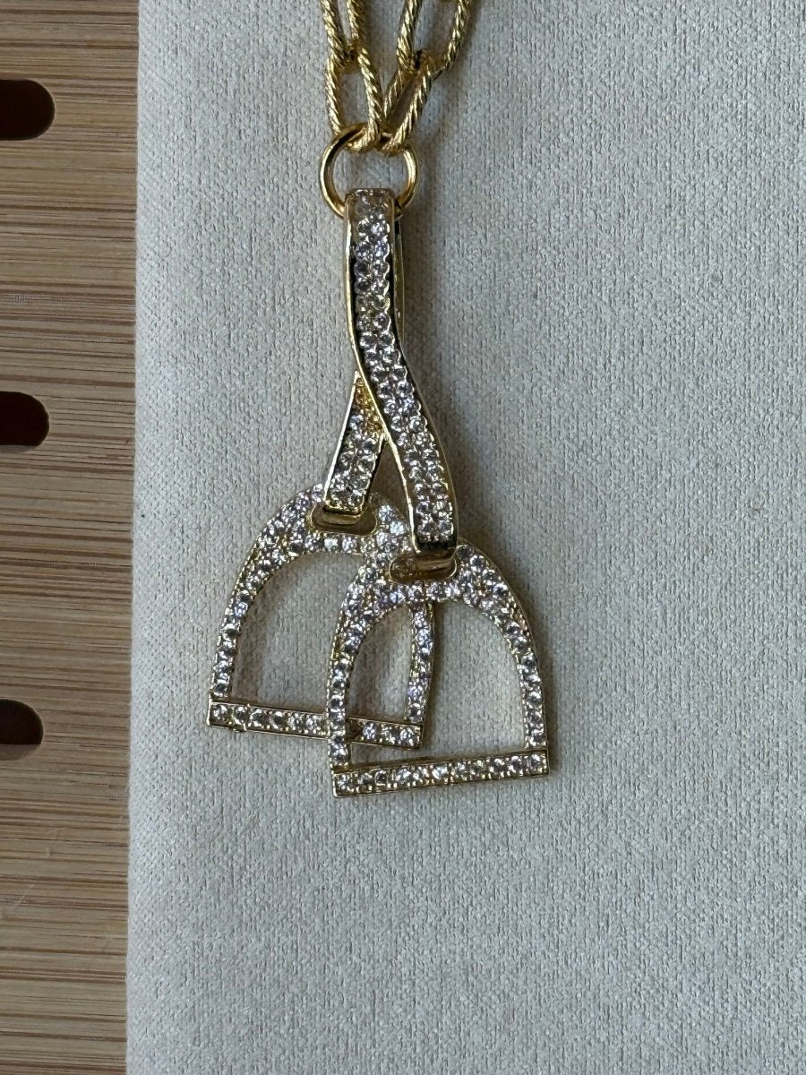 Stirrup Necklace: Gold