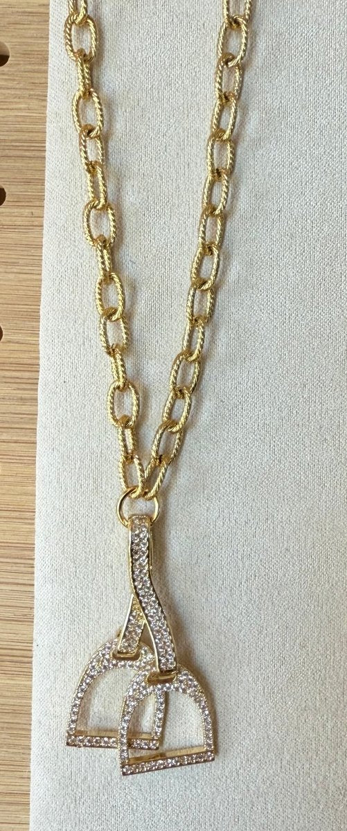Stirrup Necklace: Gold