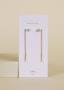 Studded Threader - Fire Opal - Earrings for Daily Charm - Red Bird Road