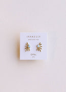 Sun Ray - Fire Opal - Gold Earrings for Elegant Style