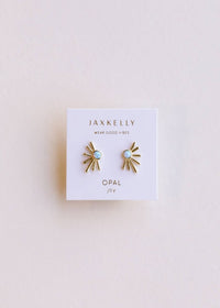 Sun Ray - Fire Opal - Gold Earrings for Elegant Style