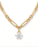 Sutton Solitaire CZ Chain Necklace - Red Bird Road