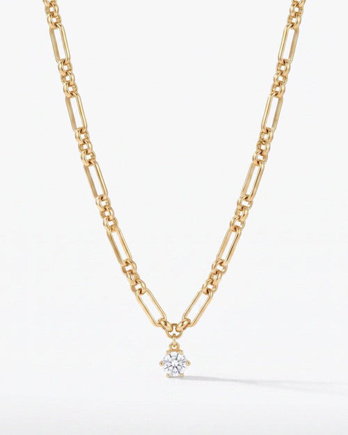 Sutton Solitaire CZ Chain Necklace - Red Bird Road