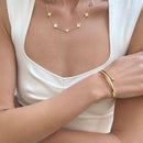 Synergy 14k Gold Plated Pave Nail Bangle for Women