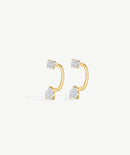 Teardrop Arc Hoop Earrings: Gold