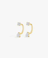 Teardrop Arc Hoop Earrings: Gold