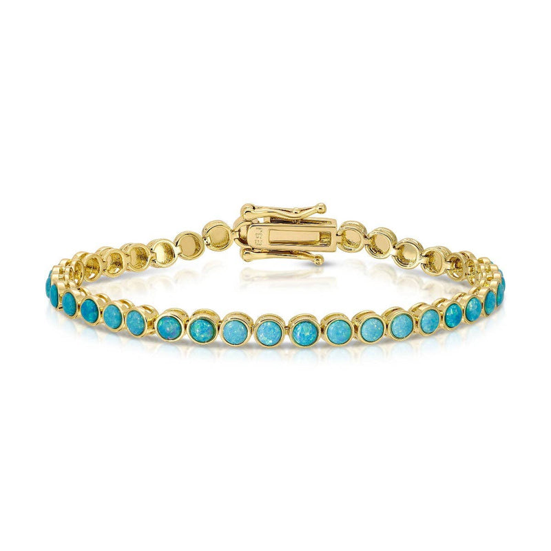 Tennis Bracelet - Blue Opal: 6.5 inch Bracelets by Elizabeth Stone Jewelry