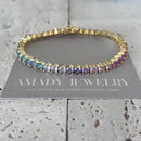 Tennis bracelet Colorful rainbow crystals