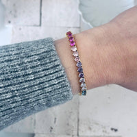 Tennis bracelet Colorful rainbow crystals