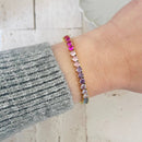 Tennis bracelet Colorful rainbow crystals