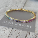 Tennis bracelet Colorful rainbow crystals