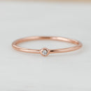 Tiny Solitaire Stacking Ring Rose Gold Rings by Sami Jewels