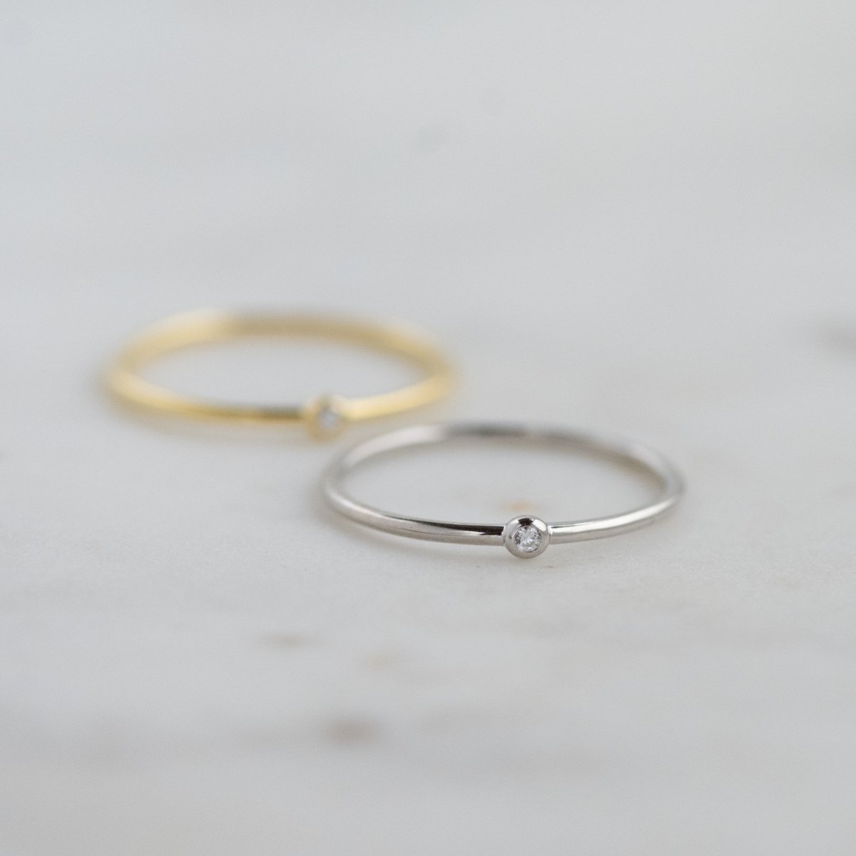 Tiny Solitaire Stacking Ring Rings by Sami Jewels