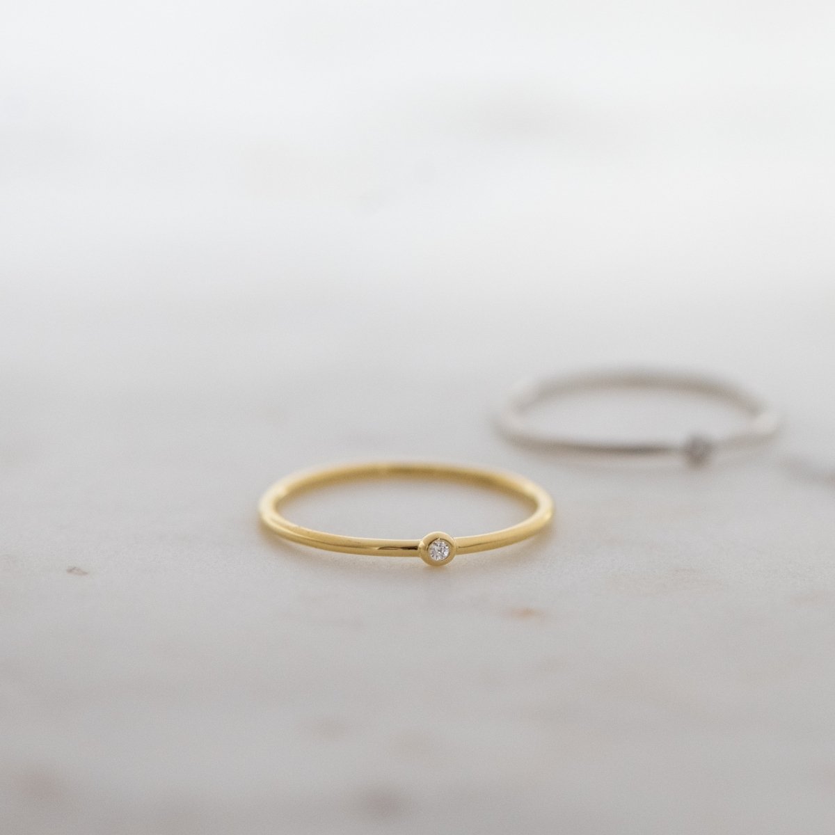 Tiny Solitaire Stacking Ring Rings by Sami Jewels