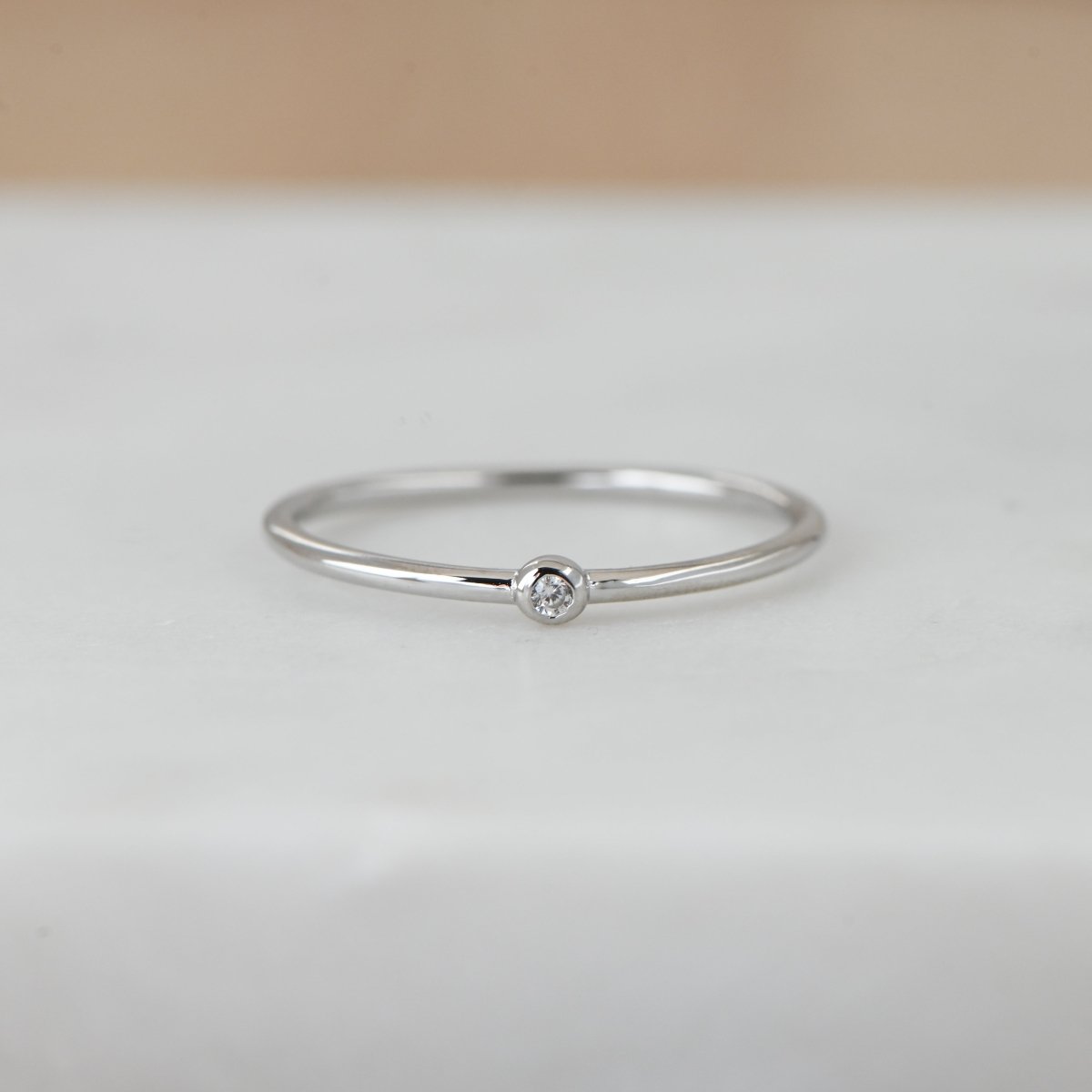 Tiny Solitaire Stacking Ring Rings by Sami Jewels