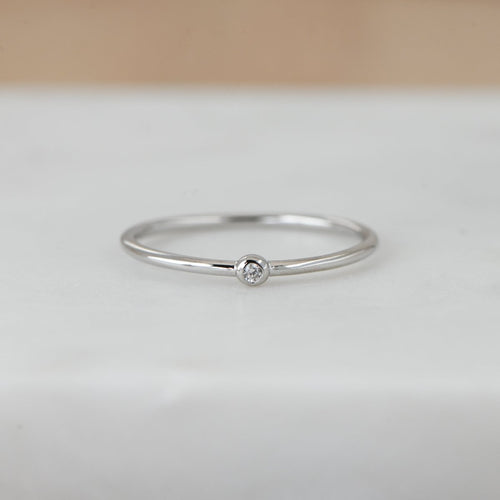 Tiny Solitaire Stacking Ring Rings by Sami Jewels