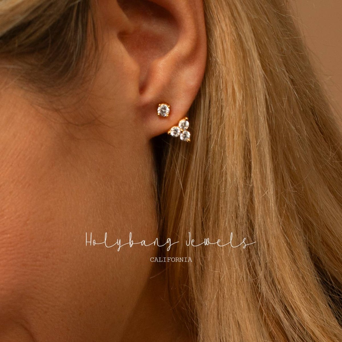 Triple Crystal Ear Jackets by HolyBang Jewels
