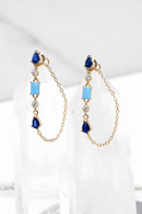 Turquoise and Blue Opal Droplet Earrings Earrings by Native Gem