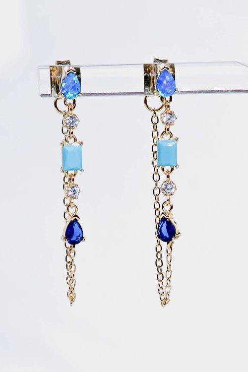 Turquoise and Blue Opal Droplet Earrings Earrings by Native Gem