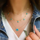 Turquoise Drops of Spring Necklace: Gold by Kamaria Jewelry