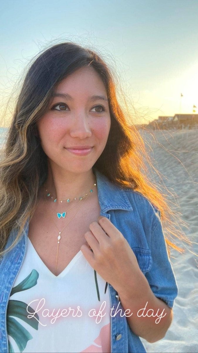 Turquoise Drops of Spring Necklace: Gold by Kamaria Jewelry