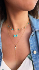 Turquoise Drops of Spring Necklace: Gold by Kamaria Jewelry