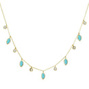 Turquoise Drops of Spring Necklace: Gold by Kamaria Jewelry