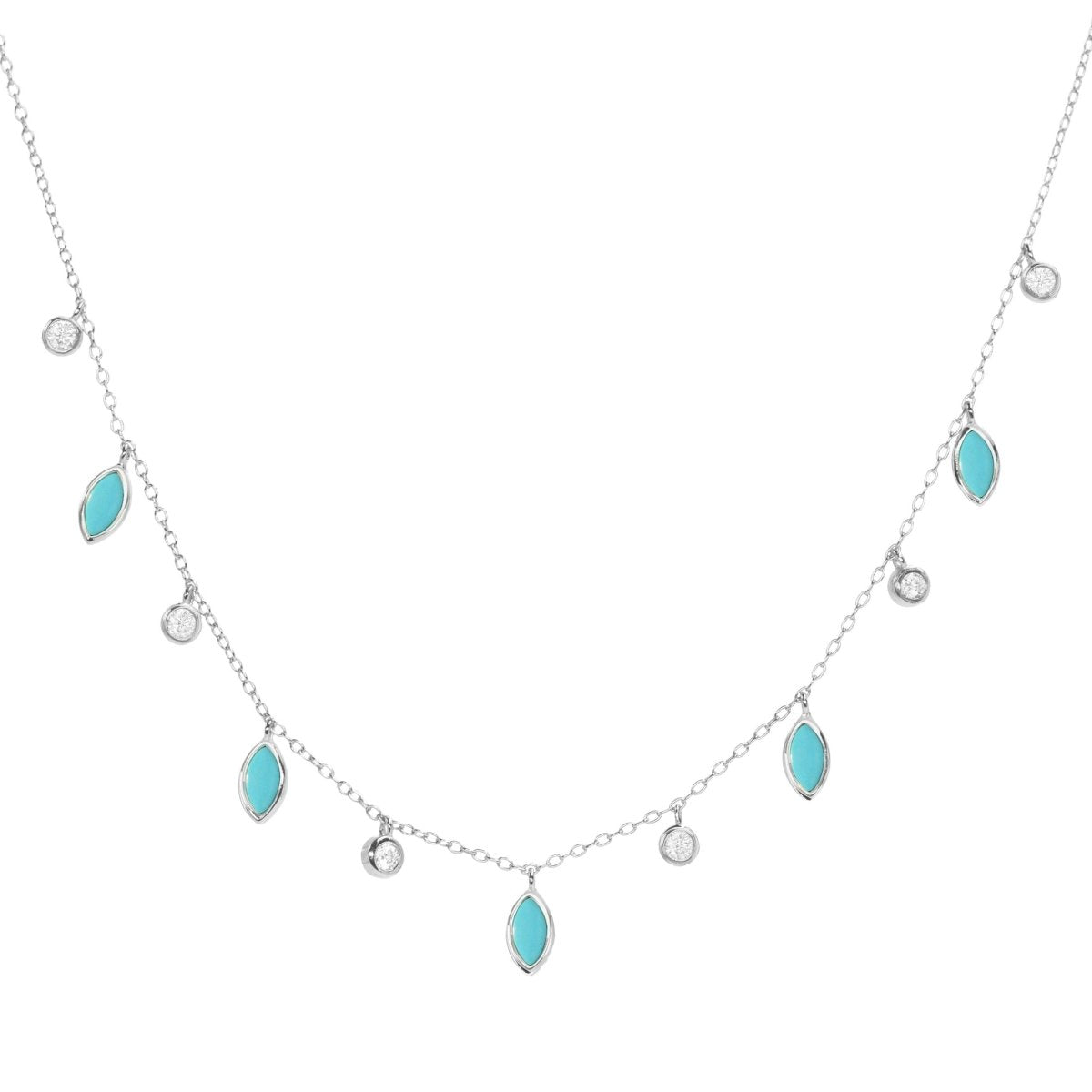 Turquoise Drops of Spring Necklace: Gold by Kamaria Jewelry