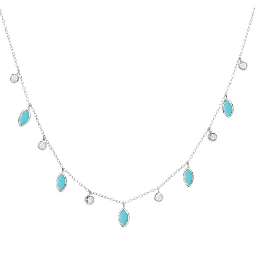 Turquoise Drops of Spring Necklace: Gold by Kamaria Jewelry