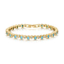 Turquoise & Gold Teardrop Tennis Bracelet