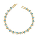 Turquoise & Gold Teardrop Tennis Bracelet
