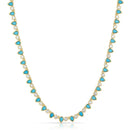 Turquoise & Gold Teardrop Tennis Necklace