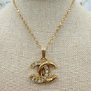 Two-tone Crystal and 14k Gold Flat Cable Necklace
