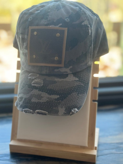 Upcycled Designer Cap with Louis Vuitton Patch