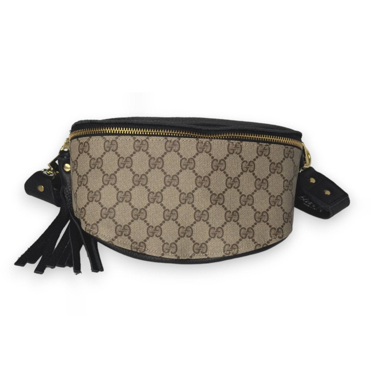 Upcycled Full Front Gucci Britt Belt Bag In Black Leather