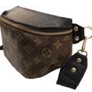 Upcycled Full Front Louis Vuitton Britt Belt Bag In Black Leather - Red Bird Road