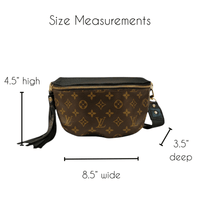 Upcycled Full Front Louis Vuitton Britt Belt Bag In Black Leather - Red Bird Road