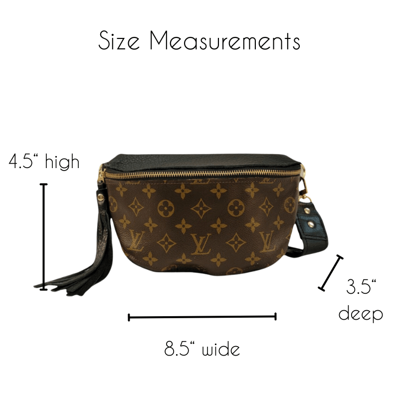 Upcycled Full Front Louis Vuitton Britt Belt Bag In Black Leather - Red Bird Road