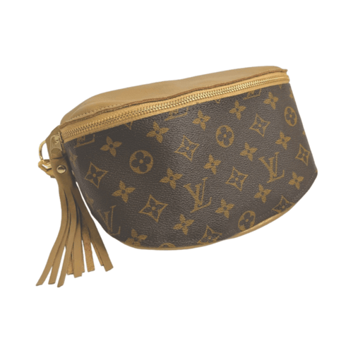 Upcycled Full Front Louis Vuitton Britt Belt Bag In Bronze Leather