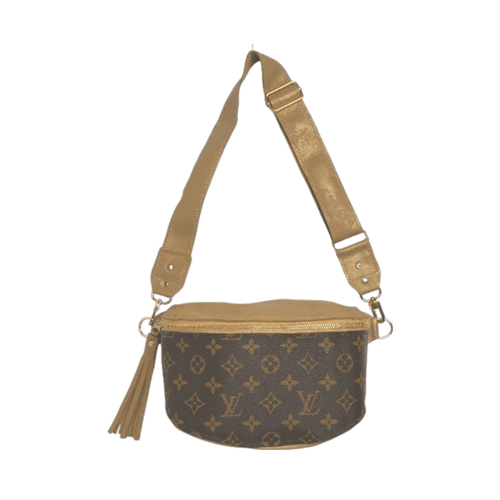 Upcycled Full Front Louis Vuitton Britt Belt Bag In Bronze Leather